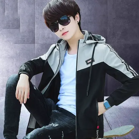 2023春季外套男孩韩版潮流帅气青少年初中学生大童男装春秋装夹克商品大图