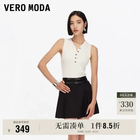 8.22上新Vero Moda短裤女2025早秋新款高腰显瘦双腰带百褶裙裤图片