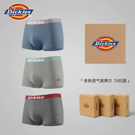 Dickies男士内裤抗菌裆2025新款透气四角莱赛尔男生运动平角短裤商品大图