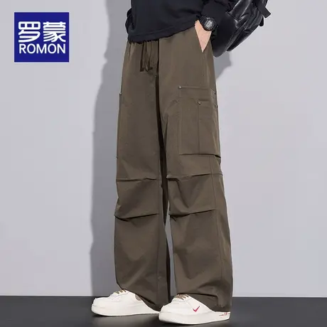 罗蒙美式工装裤男士春秋款2025新款冲锋裤男宽松直筒青少年休闲裤商品大图