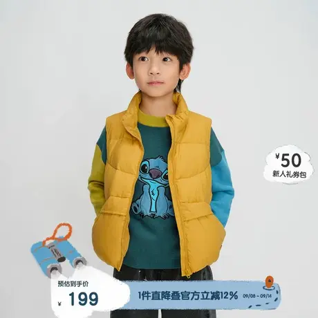 播broadcute童装秋冬新款男女童羽绒马甲保暖轻薄外套KEQ4M603商品大图