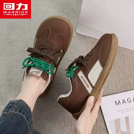 回力运动休闲德训鞋女2024新款冬季加绒经典复古百搭休闲德训鞋商品大图