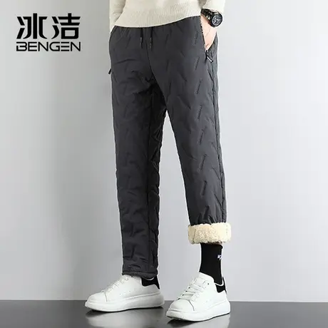 冰洁羊羔绒棉裤男士外穿冬季新款防风防寒保暖长裤子加绒加厚WCSQ商品大图