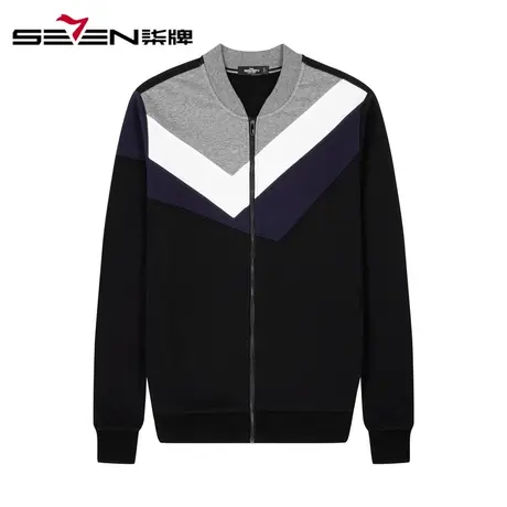 柒牌男装特价长袖卫衣春季时尚青年休闲百搭开襟卫衣弹力保型上衣商品大图