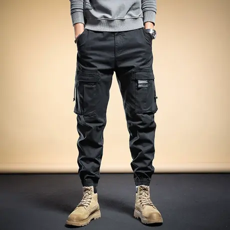 春秋潮牌工装裤子男春季宽松2022新款男士休闲裤潮流哈伦束脚长裤商品大图