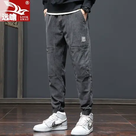 男士休闲裤潮牌秋季新款宽松束脚哈伦时尚百搭九分工装长裤春秋款图片