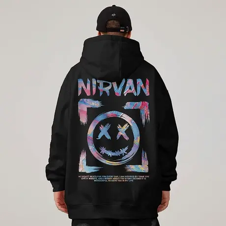 小恶魔美式复古嘻哈大码卫衣男装纯棉重磅做旧高街外套加绒春秋冬商品大图