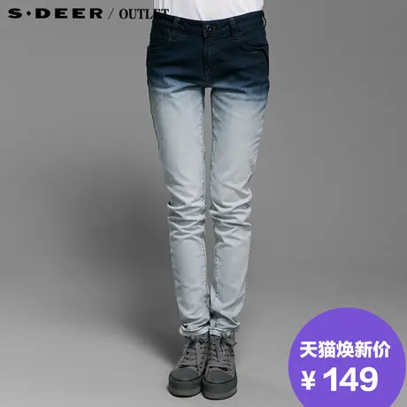 s.deer圣迪奥专柜正品女夏蜡染工艺撞色晕染长裤S14280832商品大图