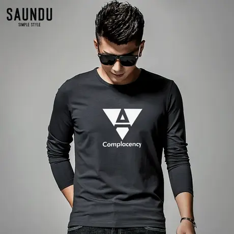 男士长袖t恤男装秋季上衣服圆领修身打底衫秋衣体恤男生小衫潮流商品大图