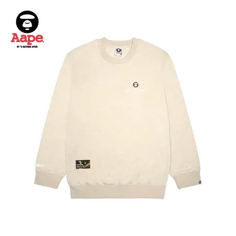 Aape旗舰店男装秋冬猿颜迷彩徽章字母印花休闲圆领卫衣A304XAL商品大图