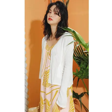 弥古白色披肩外搭夏季宽松针织衫开衫女薄款外套连衣裙外搭空调衫商品大图