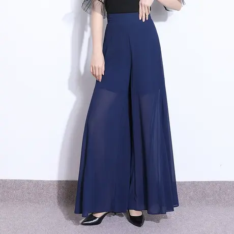 雪纺裙裤女夏季2023新款高腰宽松垂感大裤脚阔腿裤长裤休闲裤甩裤商品大图