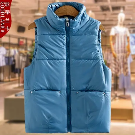 加肥加大码女装立领羽绒棉马甲洋气时尚年轻中年妈妈冬装马夹外套商品大图