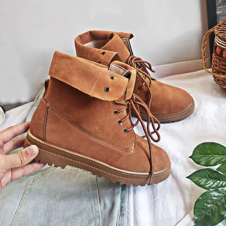 两穿马丁靴女2023新款春夏英伦风平底系带短靴百搭低帮短靴女靴子商品大图