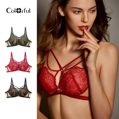 多彩多姿内衣女性感温度乳胶内衣无钢圈中厚杯文胸本命年C6906商品大图