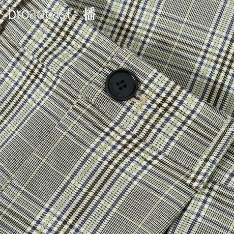 播broadcast西装裤女夏季薄款2023代购九分裤显瘦复古格纹休闲裤商品大图
