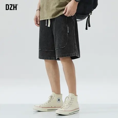 男士休闲五分短裤男夏季潮牌纯棉男裤2023新款宽松直筒中裤半截裤商品大图