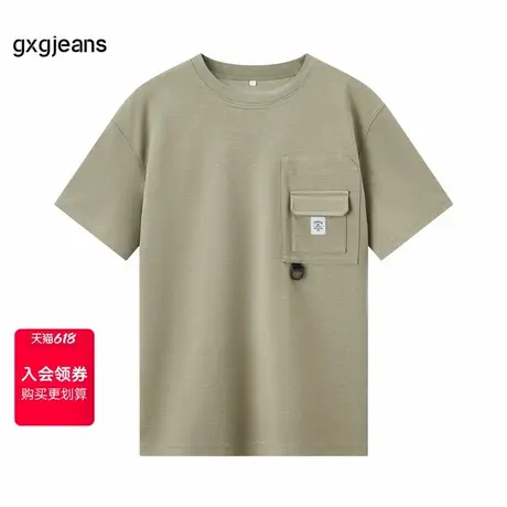 gxg.jeans男装2024年夏季新款圆领短袖T恤JEX14401372图片