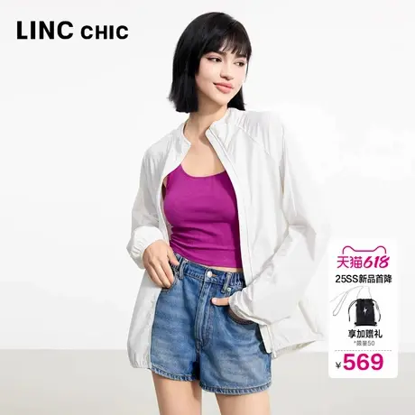 LINC金羽杰2025年夏季新款轻透立领夹克外套女款户外穿搭JK371Y商品大图