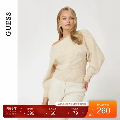 GUESS女士不对称设计露肩性感毛针织衫-W4BR67Z3JL0商品大图
