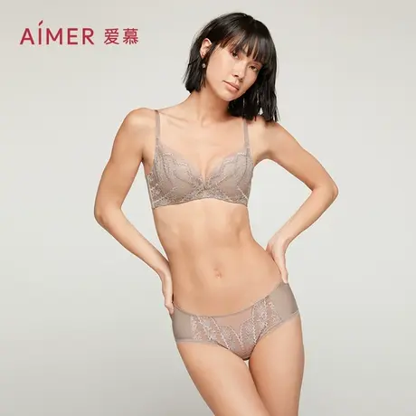 爱慕内裤女士红色本命年性感蕾丝刺绣薄款柔软中腰平角裤AM234191图片