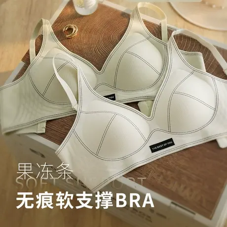 薄款小胸聚拢内衣女无痕提拉软支撑防下垂胸罩无钢圈收副乳文胸夏商品大图