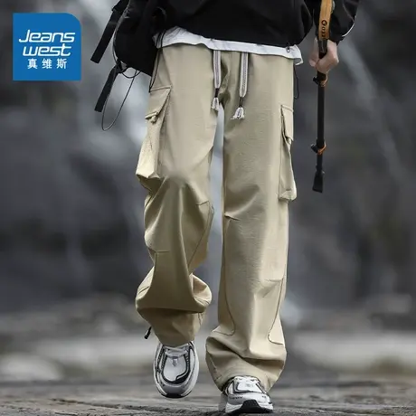 WX真维斯男装2025春季新款潮流港风街头时尚伞兵裤男款休闲工装裤商品大图