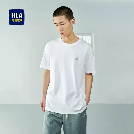 【奥莱】HLA/海澜之家纯棉短袖T恤透气舒柔棉休闲短袖上衣男商品大图
