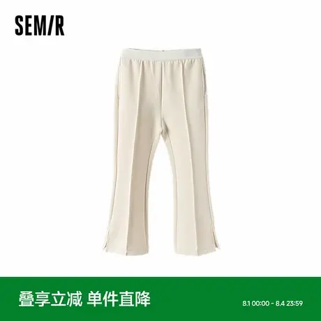森马儿童长裤春季裤子复古开叉喇叭裤女童针织裤时髦洋气中大童装商品大图