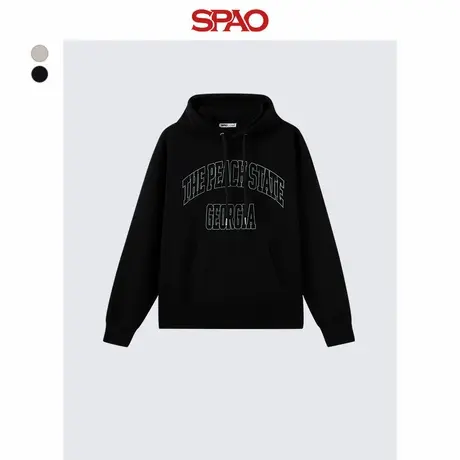 SPAO韩国同款冬季男士时尚简约易搭字母印花连帽卫衣SPMHE49C62商品大图