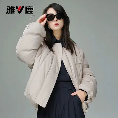 雅鹿官方冬季女士短羽绒服2025防寒保暖时尚休闲朦胧羽绒服外套图片