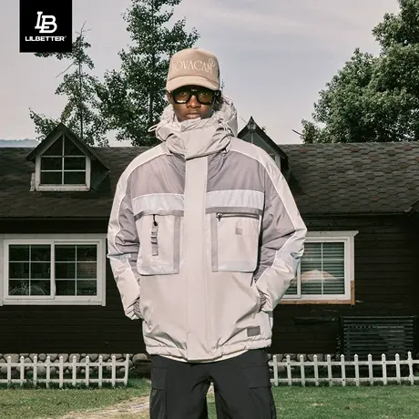 Lilbetter连帽外套男冬棉服机能冲锋衣防泼水棉袄户外运动棉衣潮商品大图
