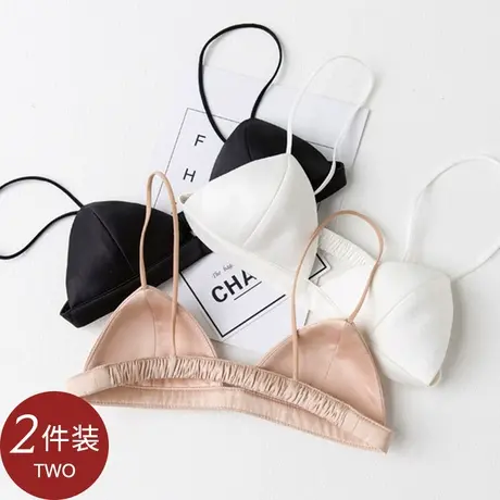 美背文胸内衣少女薄款夏季细带小胸法式性感平胸三角杯无钢圈胸罩商品大图