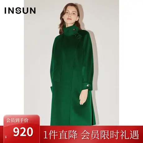 恩裳COVER冬季2022时尚舒适绵羊毛双面呢大廓型时髦毛呢外套商品大图