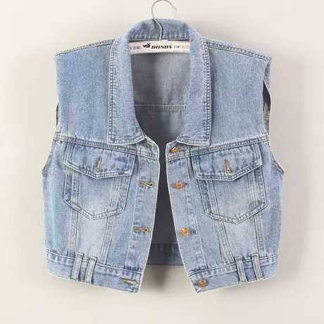 牛仔马甲女背心短款2025春秋新款潮无袖休闲外搭宽松显瘦坎肩垫肩商品大图