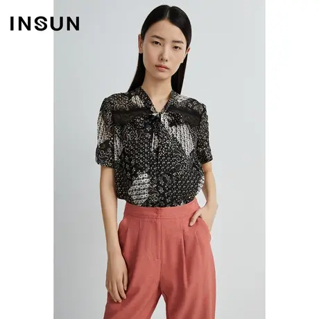 INSUN恩裳夏季碎花薄款衬衫商品大图