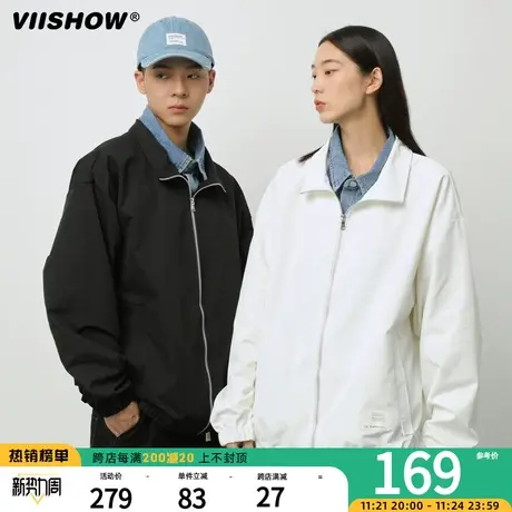 VIISHOW牛仔假两件外套男2023新款春秋季上衣翻领宽松休闲夹克潮商品大图