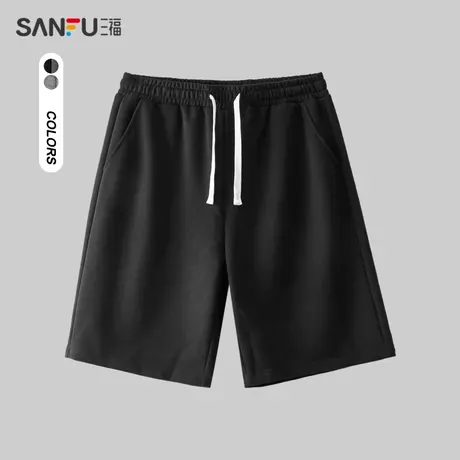 三福2023夏男士都市针织短裤  简约宽松净版纯色设计475162商品大图