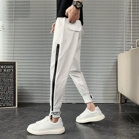 夏季男士裤子休闲裤九分裤宽松哈伦晾感潮牌个性潮流百搭薄款运动商品大图