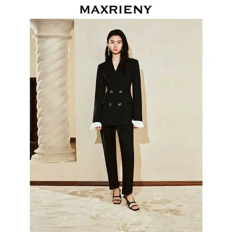 [3件8折]MAXRIENY精致都市宫廷军装裤子西裤高级气质感女装商品大图