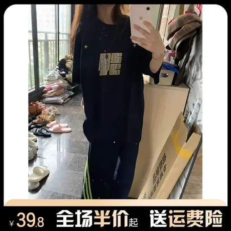 纯棉设计感潮牌印花短袖t恤女2024新款爆款夏季宽松高街半袖上衣商品大图