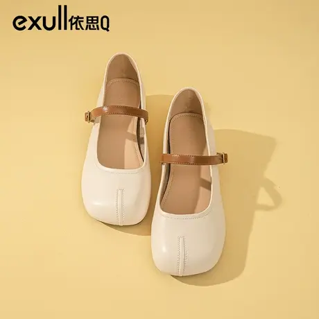 依思q玛丽珍女鞋2024春季新款软底粗跟不累脚仙女鞋温柔浅口单鞋商品大图