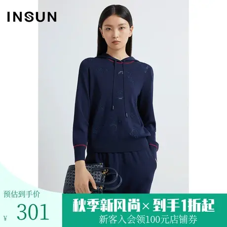 恩裳春秋季潮流激光立体镂空绣花通勤百搭毛织衫女图片