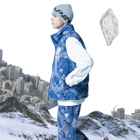 AAPE+运动男装秋冬猿颜硅胶章多彩休闲印花长裤6816XAH商品大图