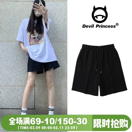灰色运动短裤女夏季宽松直筒卫裤学生显瘦休闲阔腿五分裤ins潮图片