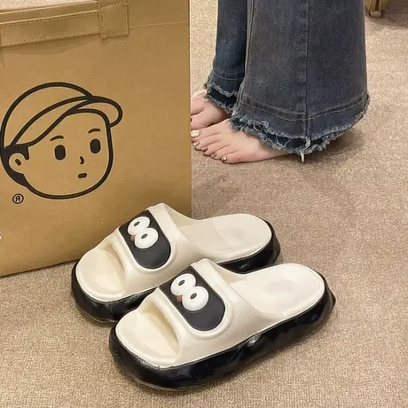 2024新款凉拖鞋外穿女士夏季可爱大眼睛室内家居防滑厚底eva拖鞋商品大图