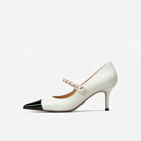 Nine West/玖熙2022年秋冬新款玛丽珍高跟鞋细跟漆皮珍珠扣单鞋图片