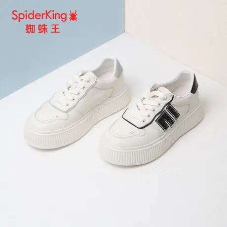 SPIDER KING/蜘蛛王女板鞋真皮2023秋商场新款休闲小白鞋时尚百搭图片