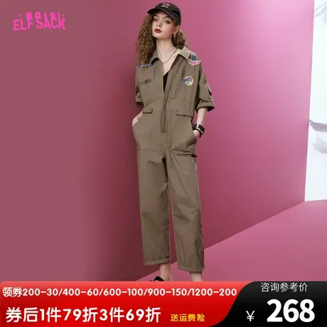 妖精的口袋工装连体裤女2023夏季新款直筒显瘦薄款休闲裤子ins潮图片