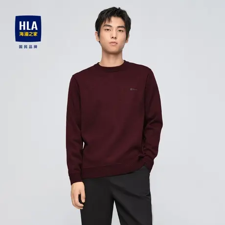 【加绒加厚】HLA/海澜之家长袖针织衫2023秋冬新款微弹商务毛衣男商品大图